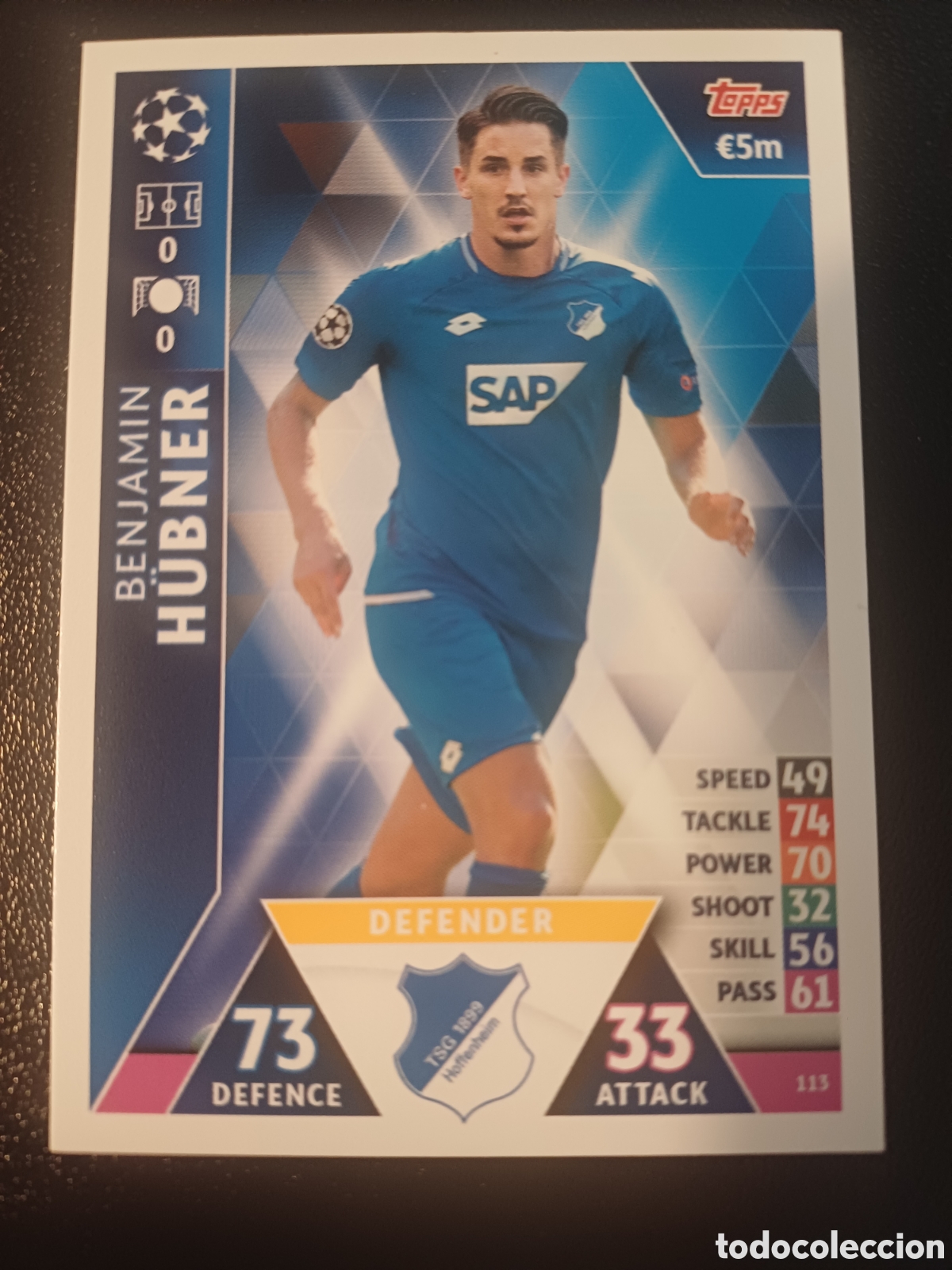 Trading Cards: #113 BENJAMIN H&Uuml;BNER TSG 1899 HOFFENHEIM TOPPS MATCH ATTAX 2018/19