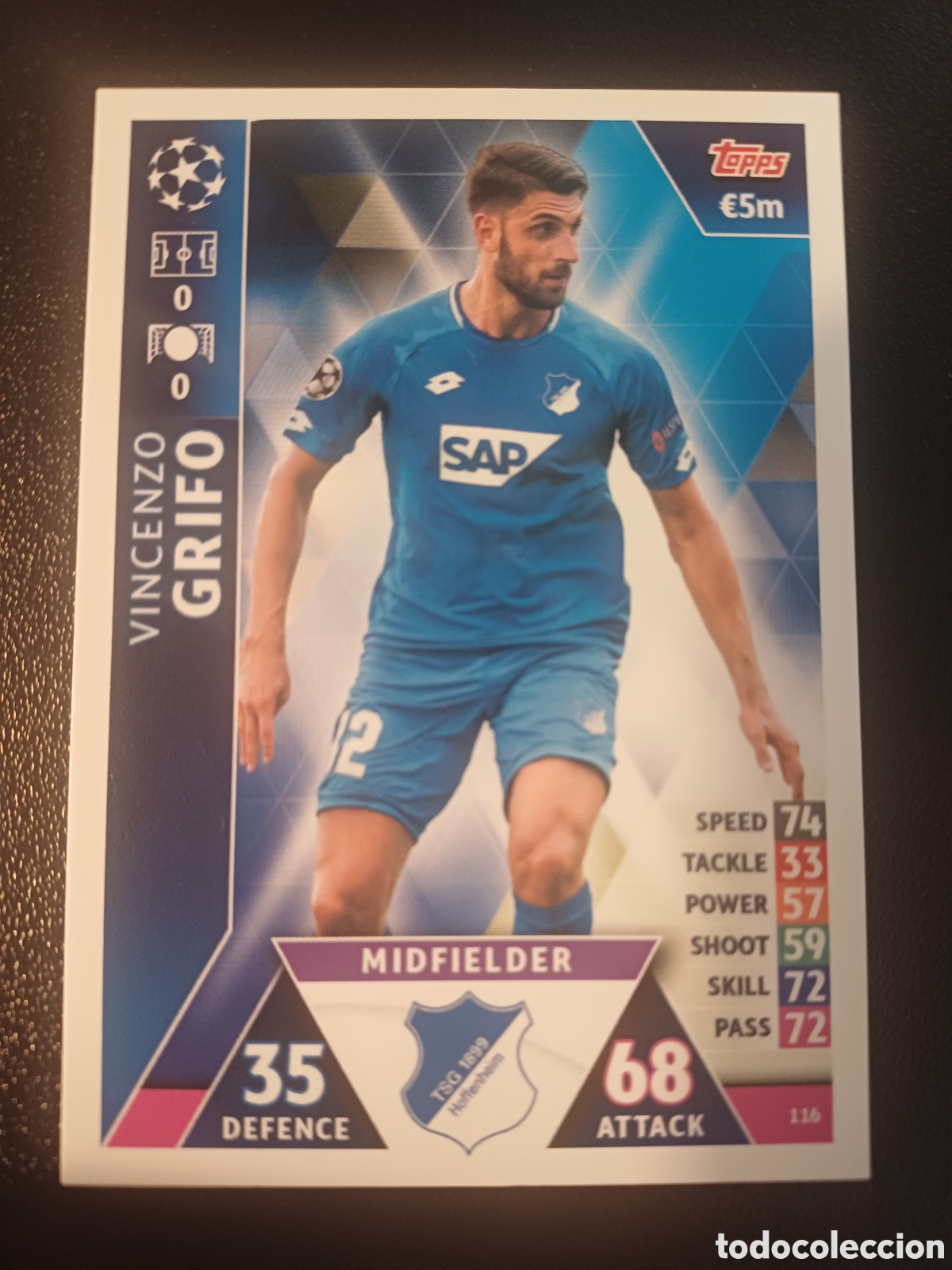 Trading Cards: #116 VINCENZO GRIFO TSG 1899 HOFFENHEIM TOPPS MATCH ATTAX 2018/19