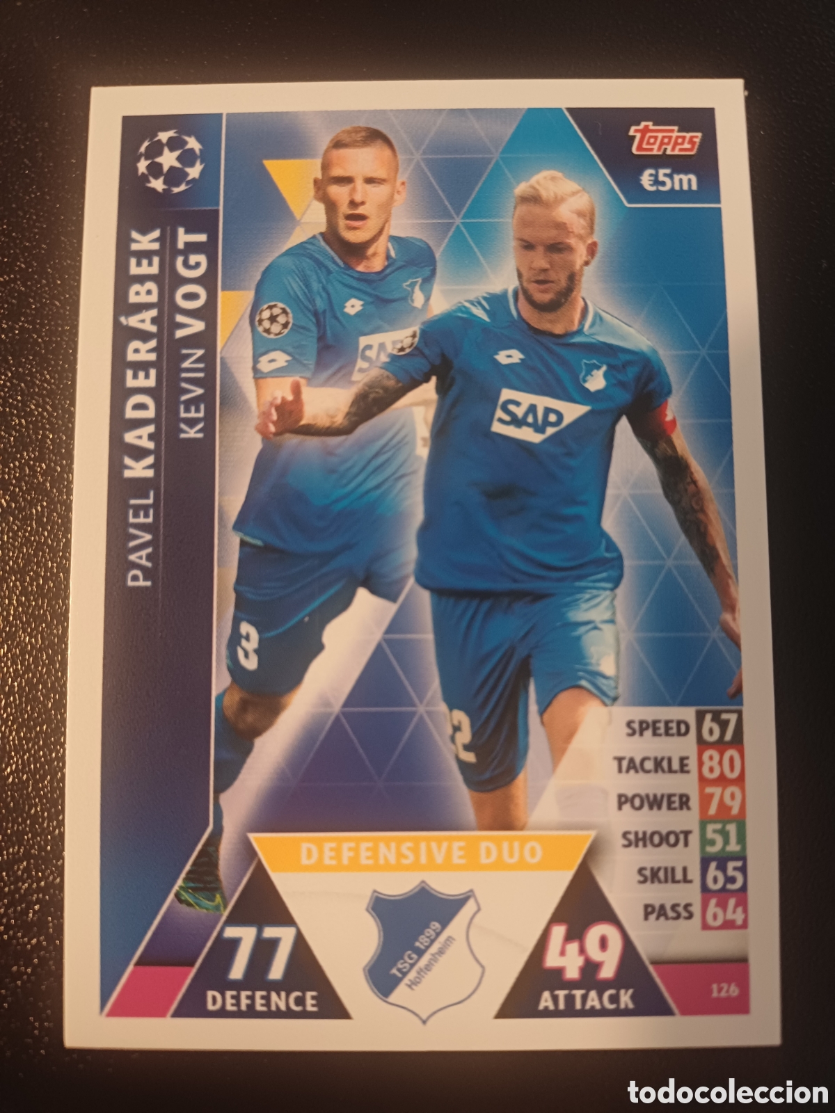Cartes &agrave; &Eacute;changer: #126 KADERABEK VOGT DEFENSICE DUO TSG 1899 HOFFENHEIM TOPPS MATCH ATTAX 2018/19
