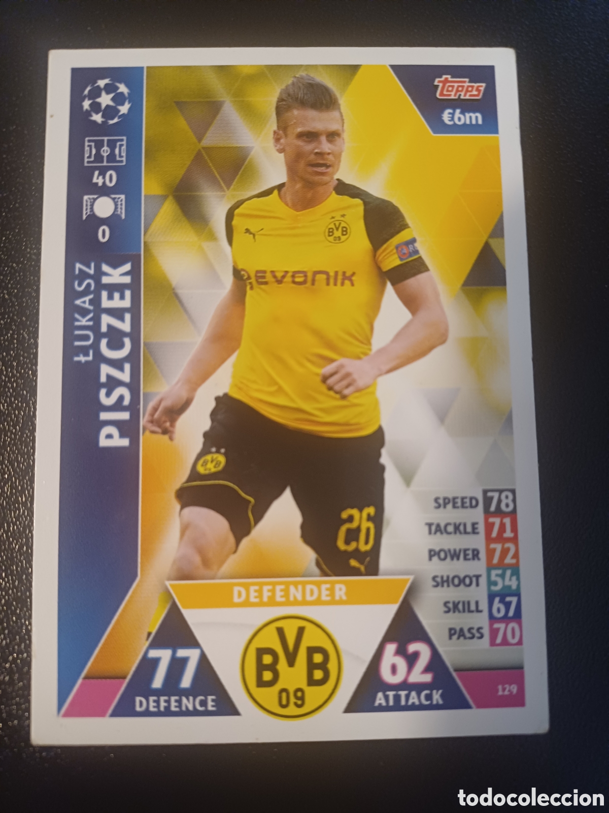 Cartes &agrave; &Eacute;changer: #129 LUKASZ PISZCZEK BORUSSIA DORTMUND TOPPS MATCH ATTAX 2018/19