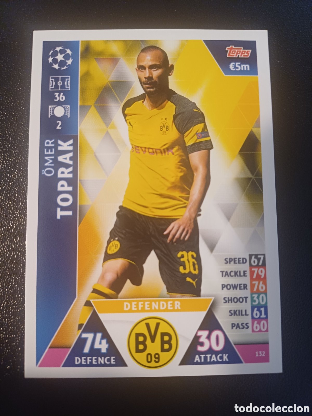 Cartes &agrave; &Eacute;changer: #132 &Ouml;MER TOPRAK BORUSSIA DORTMUND TOPPS MATCH ATTAX 2018/19