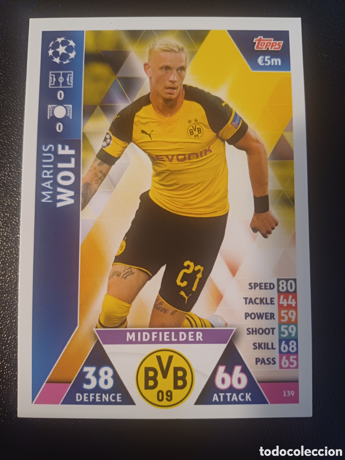 Sammelkarten: #139 MARIUS WOLF BORUSSIA DORTMUND TOPPS MATCH ATTAX 2018/19