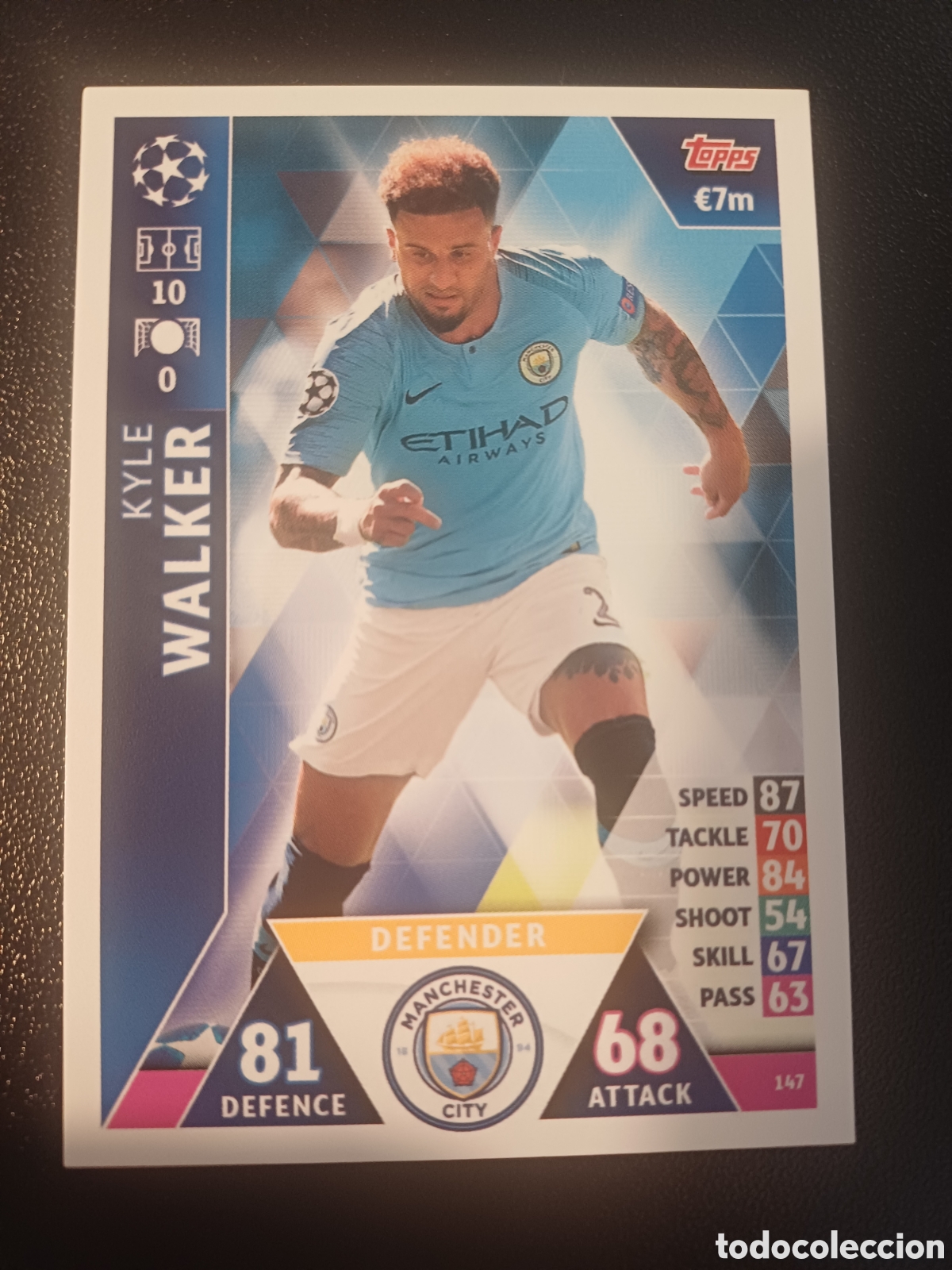 Trading Cards: #147 KYLE WALKER MANCHESTER CITY TOPPS MATCH ATTAX 2018/19