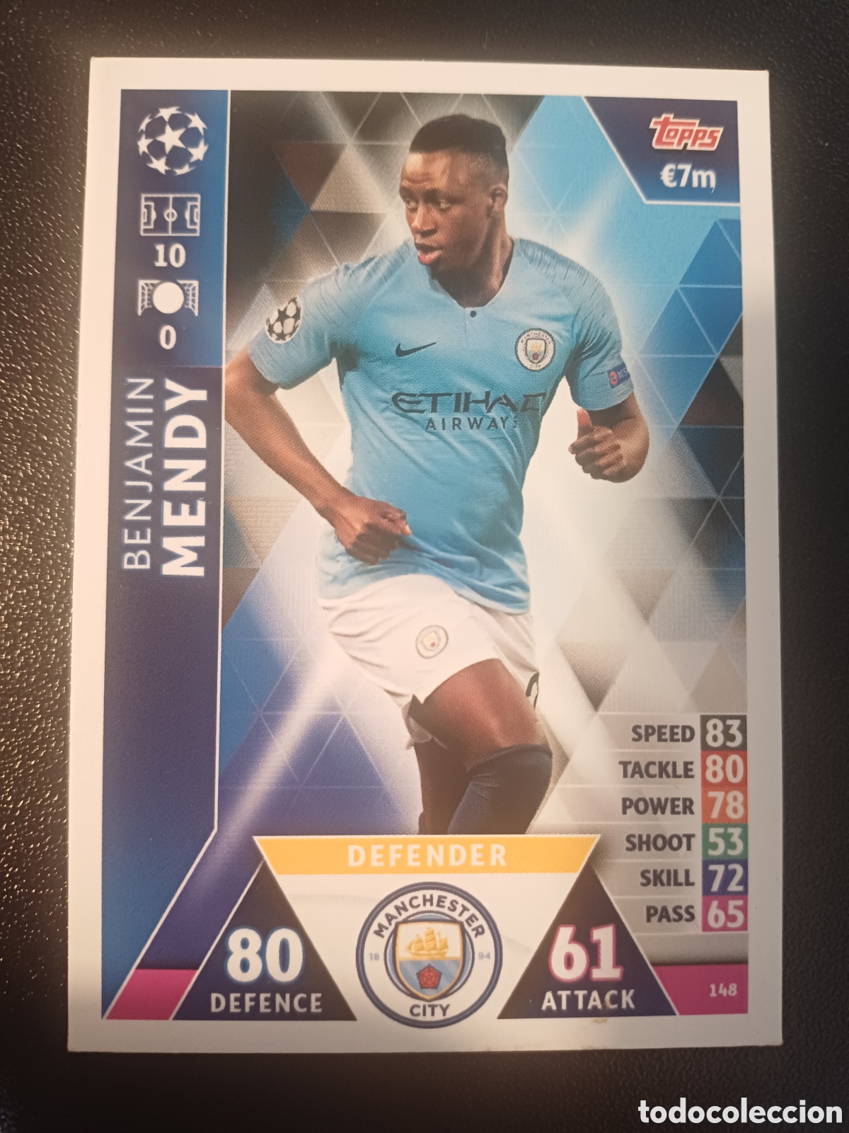 Trading Cards: #148 BENJAMIN MENDY MANCHESTER CITY TOPPS MATCH ATTAX 2018/19