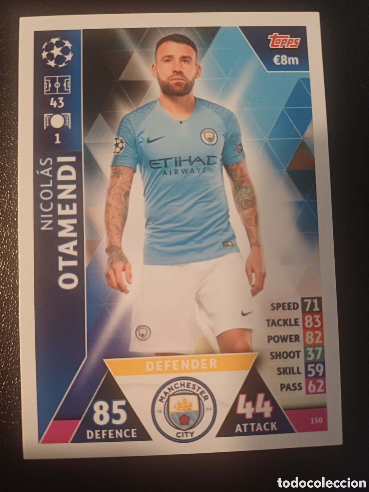 Trading Cards: #150 NICOLAS OTAMENDI MANCHESTER CITY TOPPS MATCH ATTAX 2018/19