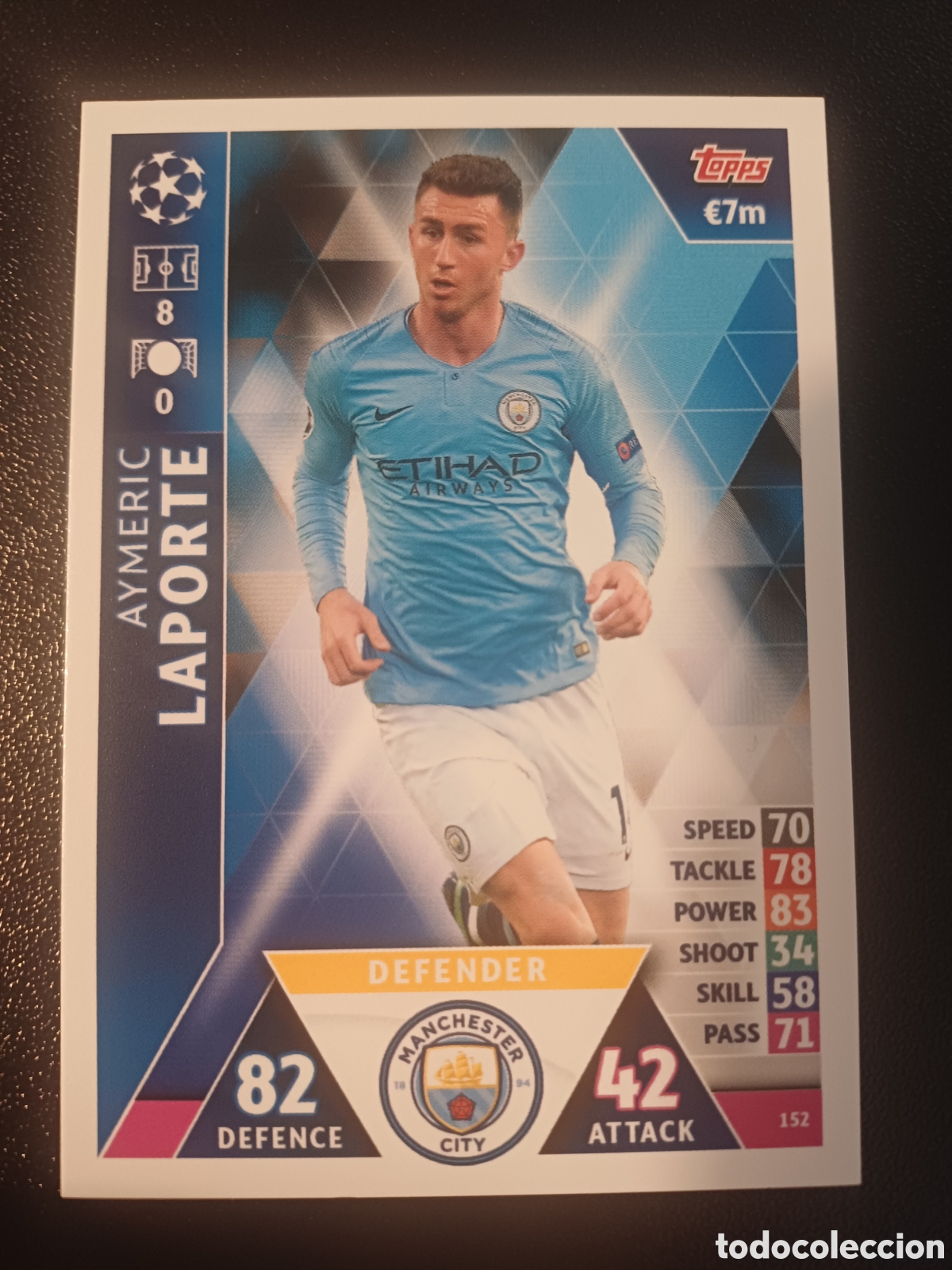 Trading Cards: #152 AYMERIC LAPORTE MANCHESTER CITY TOPPS MATCH ATTAX 2018/19