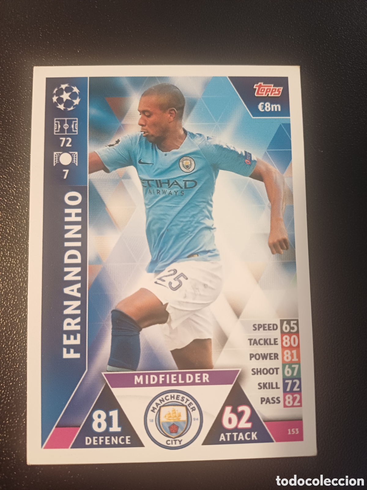 Trading Cards: #153 FERNANDINHO MANCHESTER CITY TOPPS MATCH ATTAX 2018/19