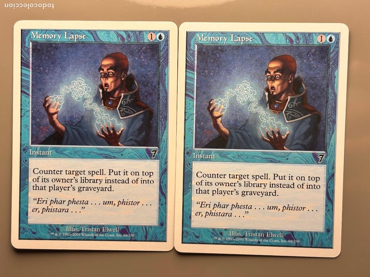 Trading Cards: MAGIC THE GATHERING - MEMORY LAPSE x 2 ( SEVENTH EDITION )