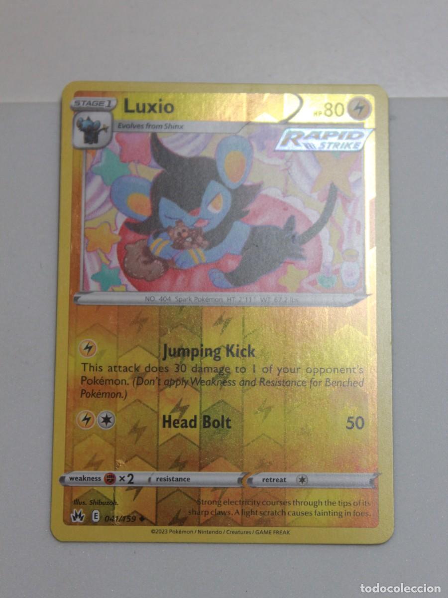 Trading Cards: Carta Pok&eacute;mon Luxio Reverse Holo Rapid Strike 041/159 Crown Zenith a&ntilde;o