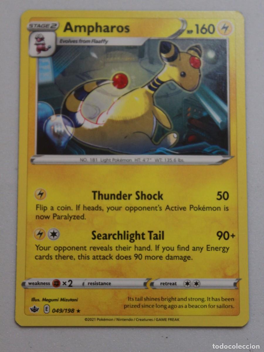 Trading Cards: Carta Pok&eacute;mon Ampharos Reverse Holo 049/198 Chilling Reign a&ntilde;o