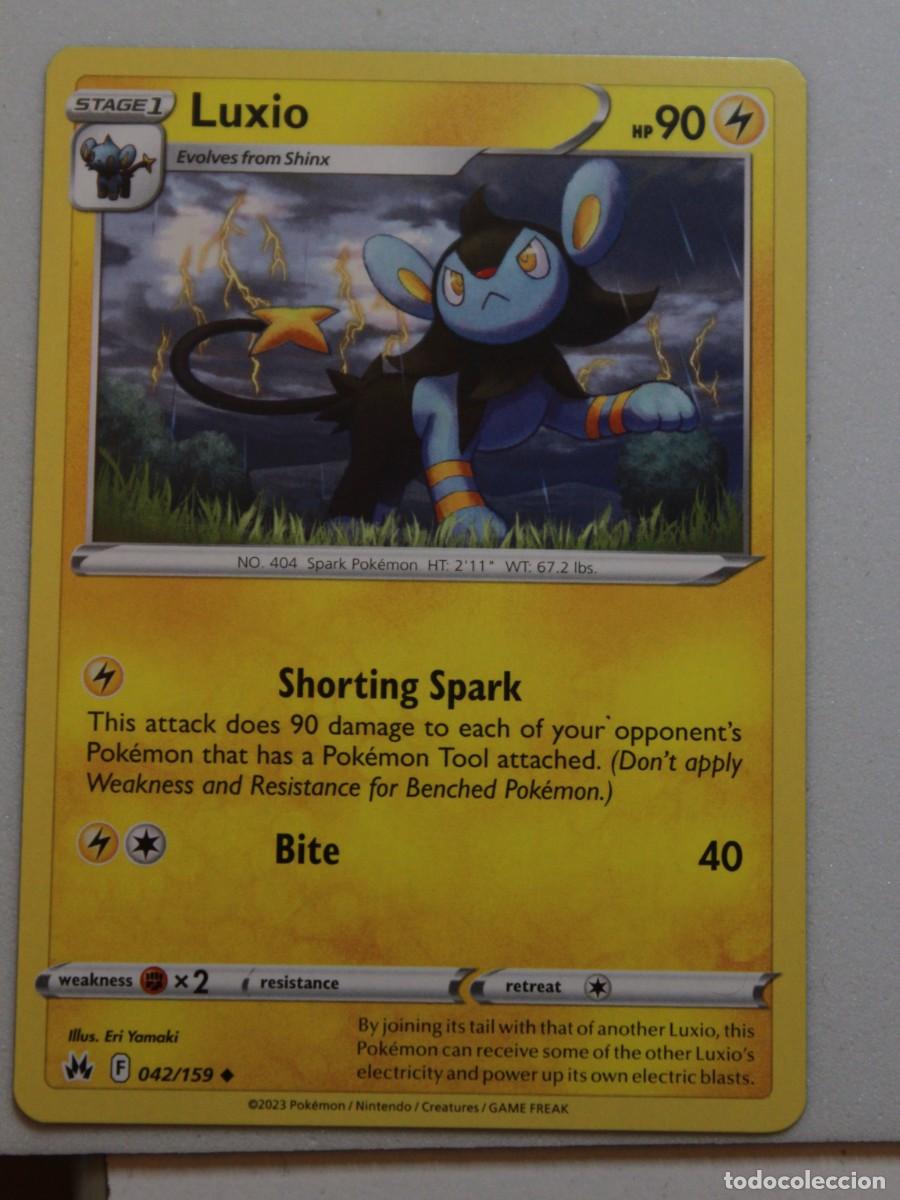 Trading Cards: Carta Pok&eacute;mon Luxio Reverse Holo 042/159 Crown Zenith a&ntilde;o
