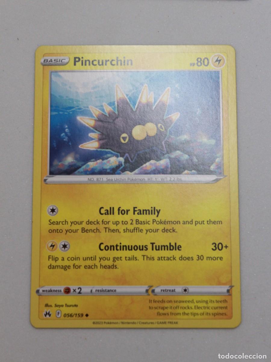 Trading Cards: Carta Pok&eacute;mon Pincurchin Reverse Holo 056/159 Crown Zenith a&ntilde;o