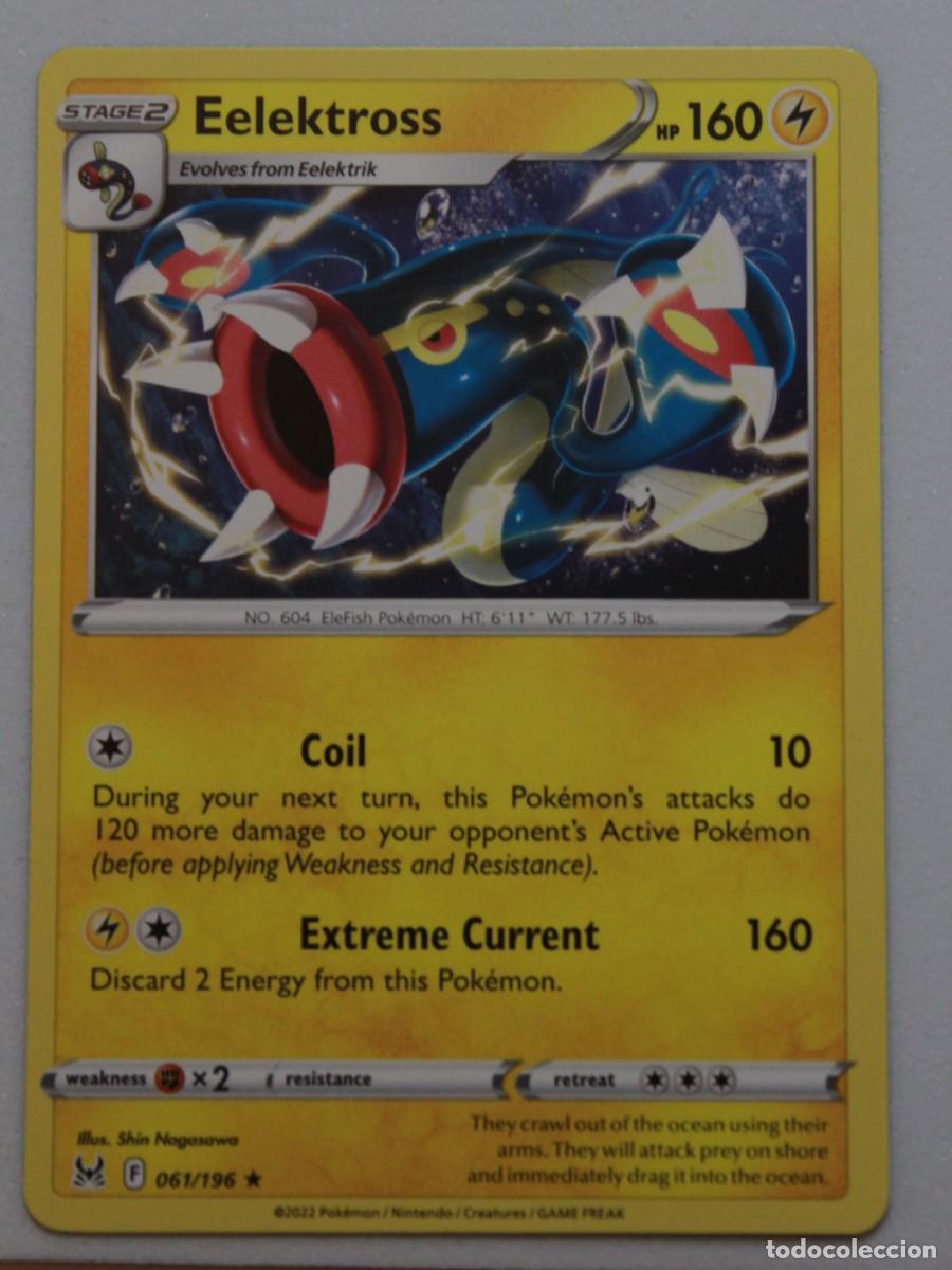 Trading Cards: Carta Pok&eacute;mon Eelektross Reverse Holo 061/196 Lost Origin a&ntilde;o