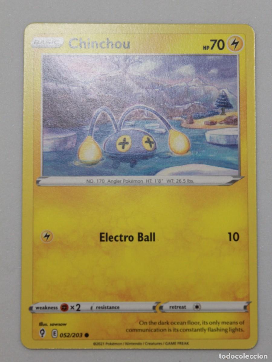 Trading Cards: Carta Pok&eacute;mon Chinchou Reverse Holo 052/203 Evolving Skies a&ntilde;o