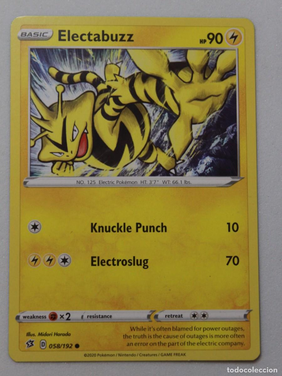 Trading Cards: Carta Pok&eacute;mon Electabuzz 058/192 Rebel Clash a&ntilde;o