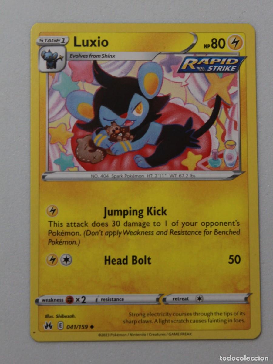 Trading Cards: Carta Pok&eacute;mon Luxio Rapid Strike 041/159 Crown Zenith a&ntilde;o