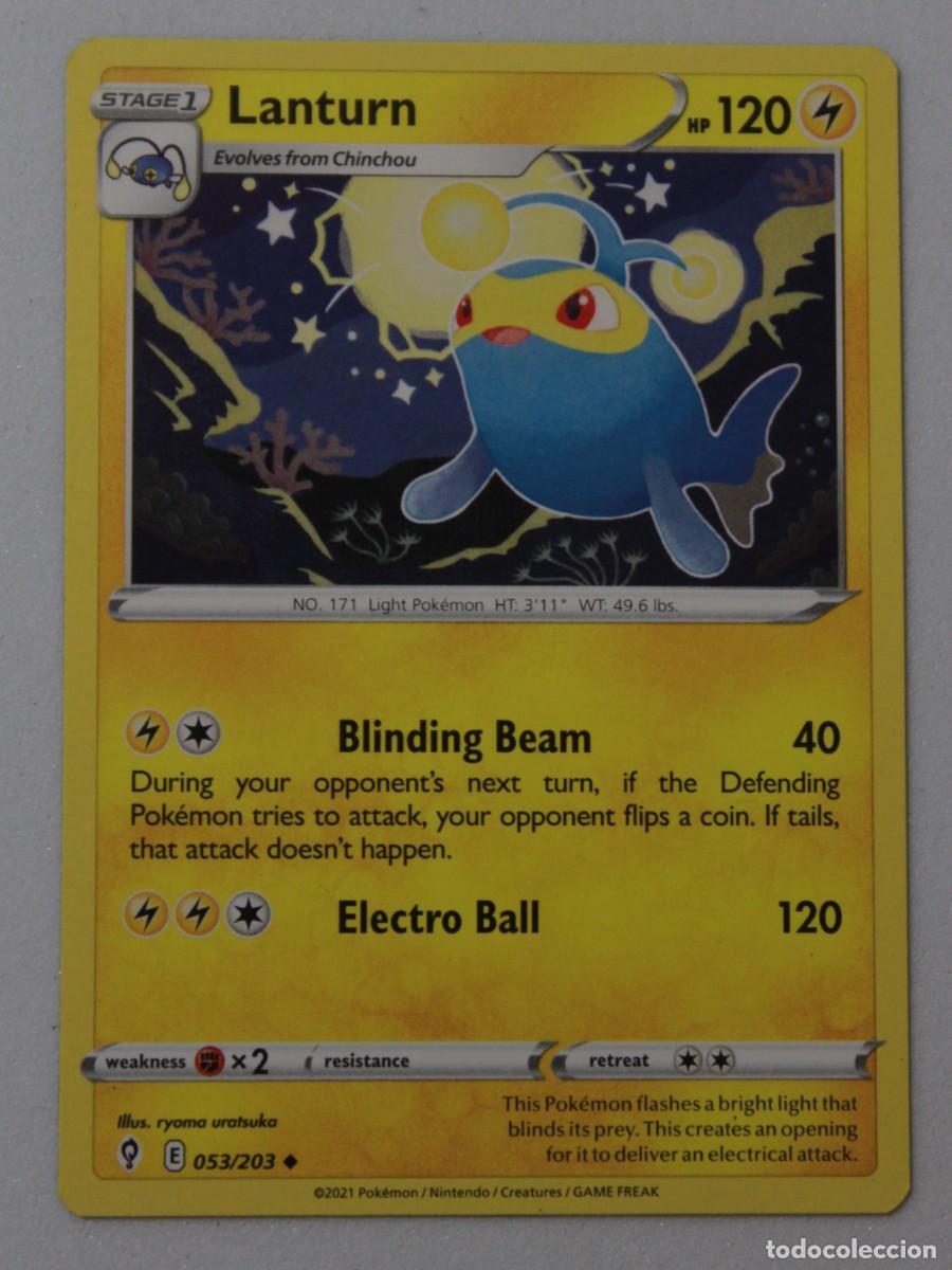 Trading Cards: Carta Pok&eacute;mon Lanturn 053/203 Evolving Skies a&ntilde;o