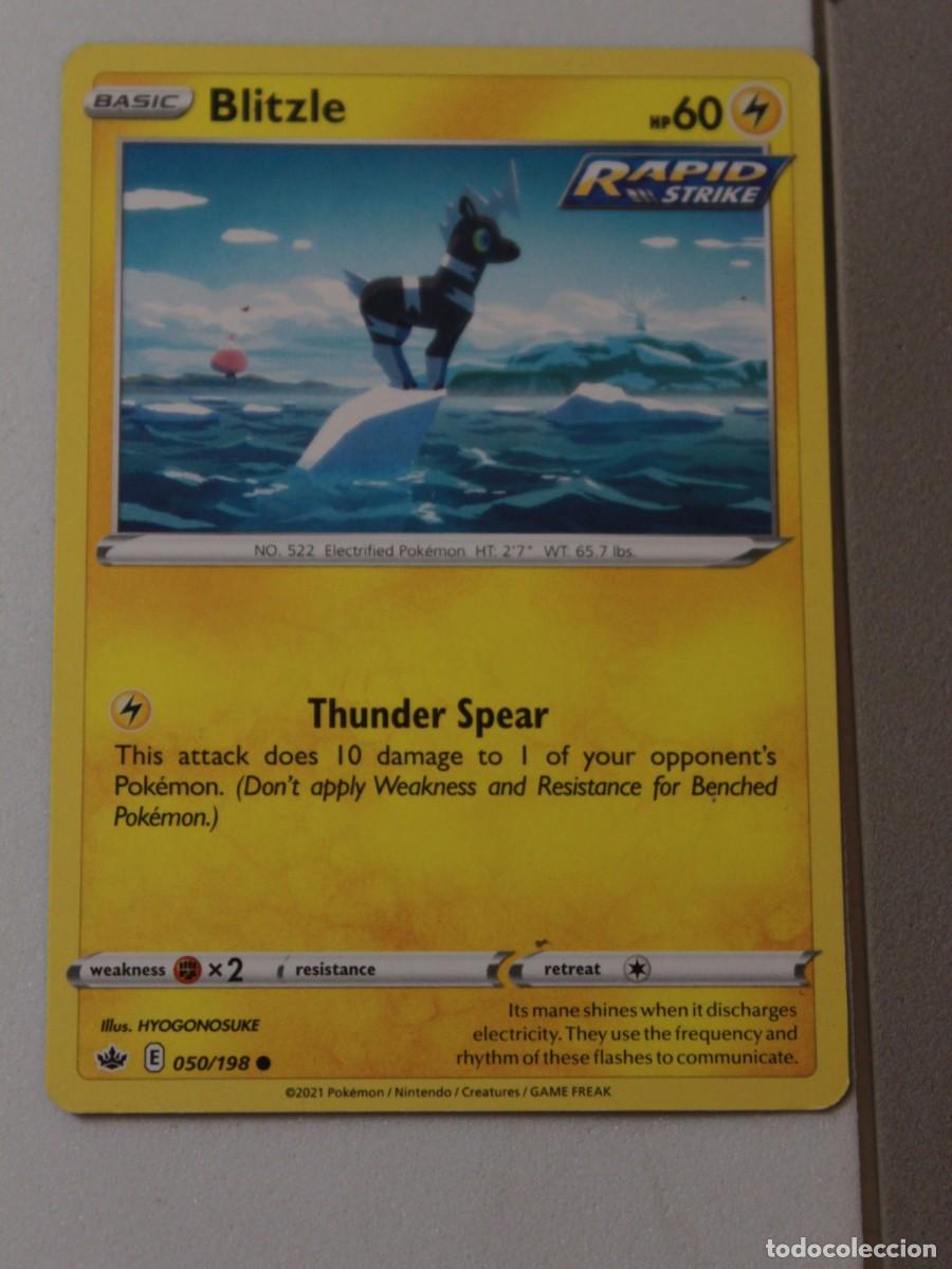 Trading Cards: Carta Pok&eacute;mon Blitzle Rapid Strike 050/198 Chilling Reign a&ntilde;o