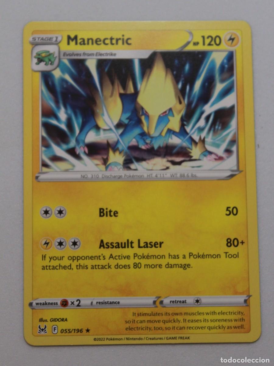 Trading Cards: Carta Pok&eacute;mon Manectric 055/196 Lost Origin a&ntilde;o