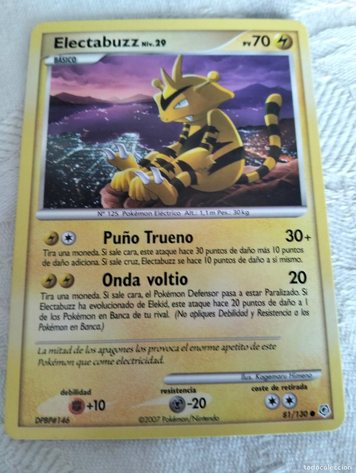 Trading Cards: Electabuzz niv.29 81/130 2007 dp 81 carta pokemon espa&ntilde;ol