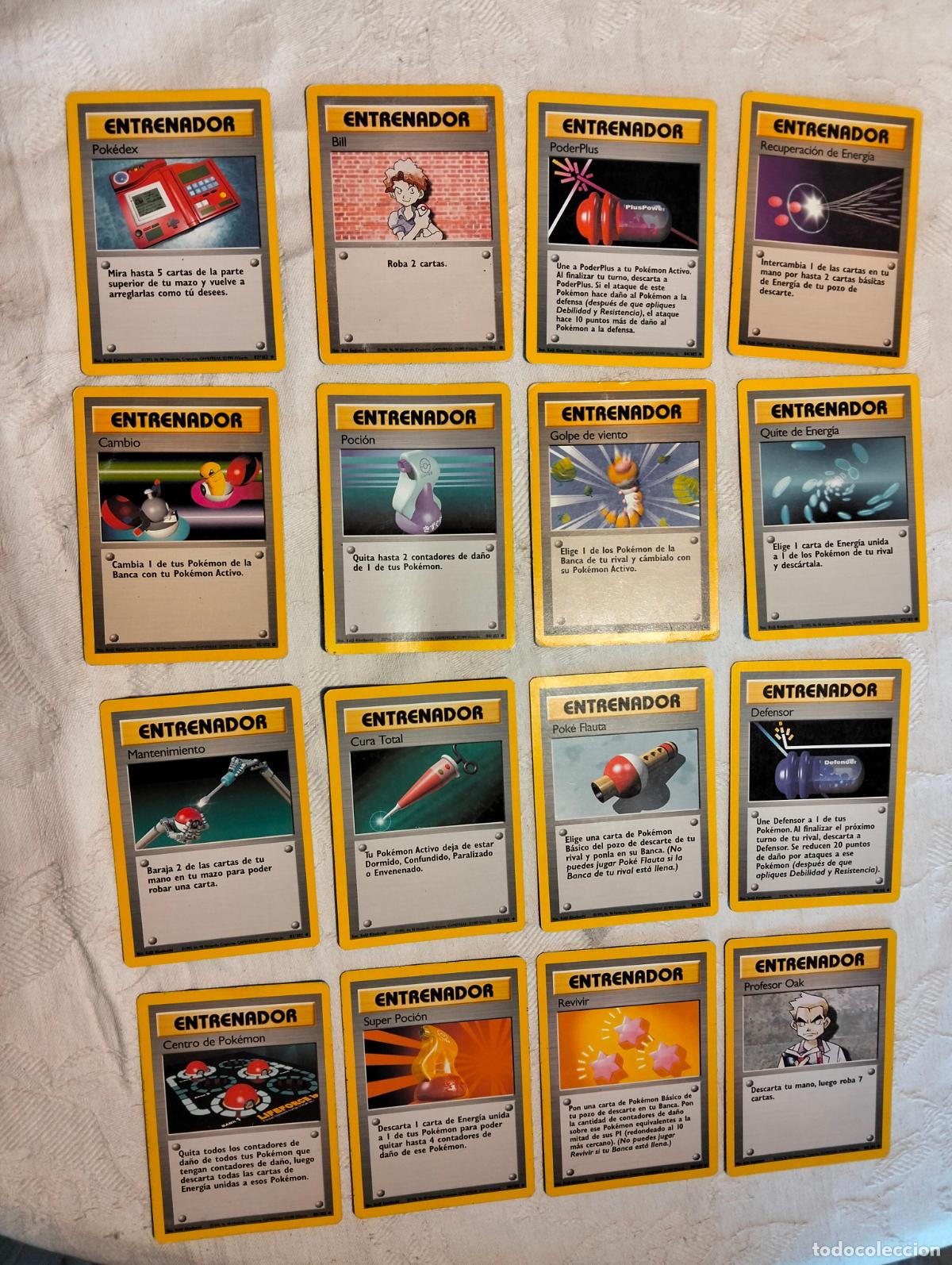 Trading Cards: Lote 16 cartas de entrenador /102 1999 bs base set carta pokemon espa&ntilde;ol