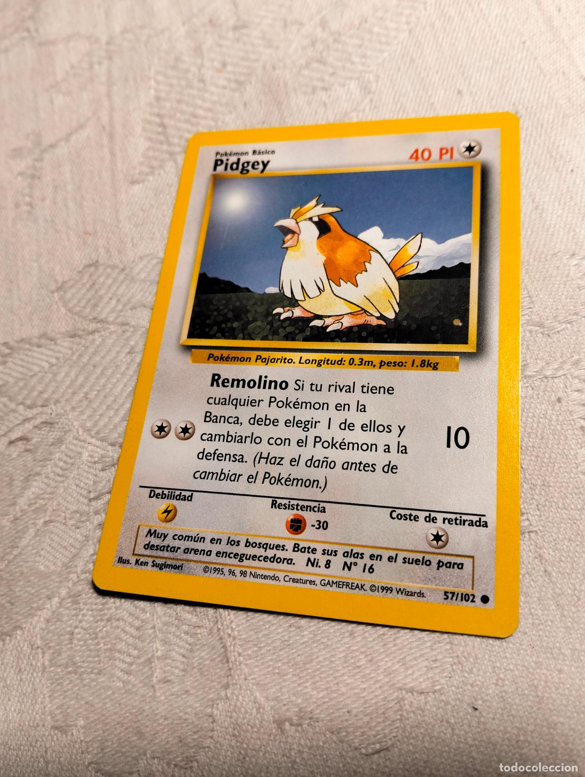 Trading Cards: Pidgey 57/102 57 bs 1999 base set carta pokemon espa&ntilde;ol