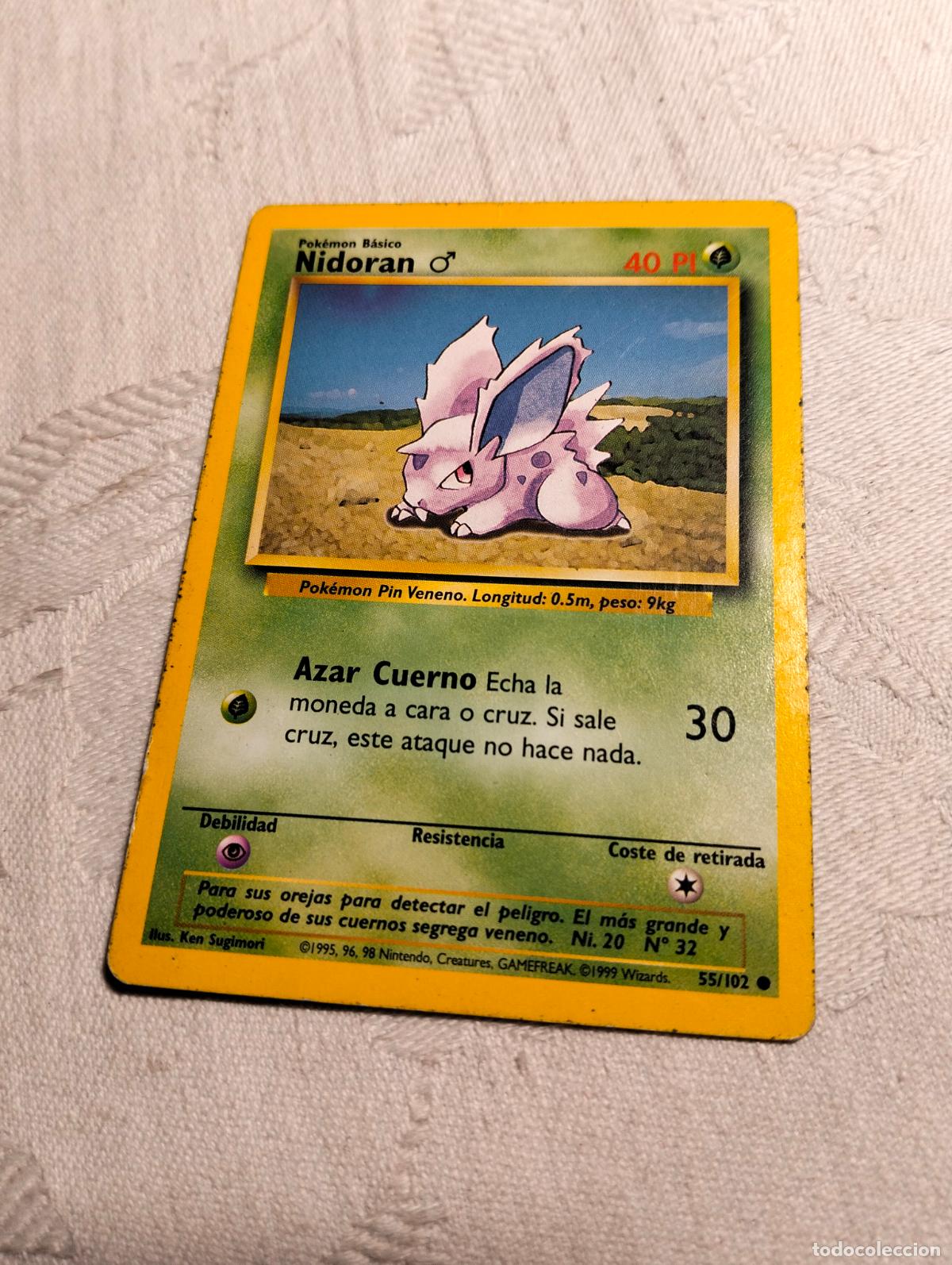 Trading Cards: Nidoran macho 55/102 55 m bs 1999 base set carta pokemon espa&ntilde;ol