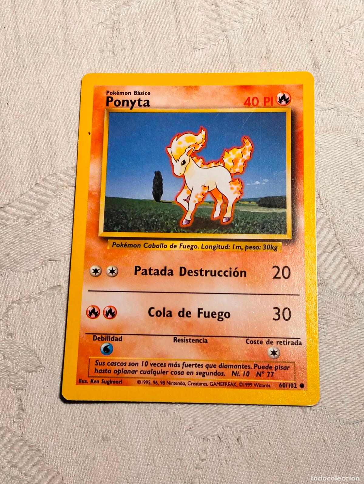 Trading Cards: Ponyta 60/102 60 bs 1999 base set carta pokemon espa&ntilde;ol