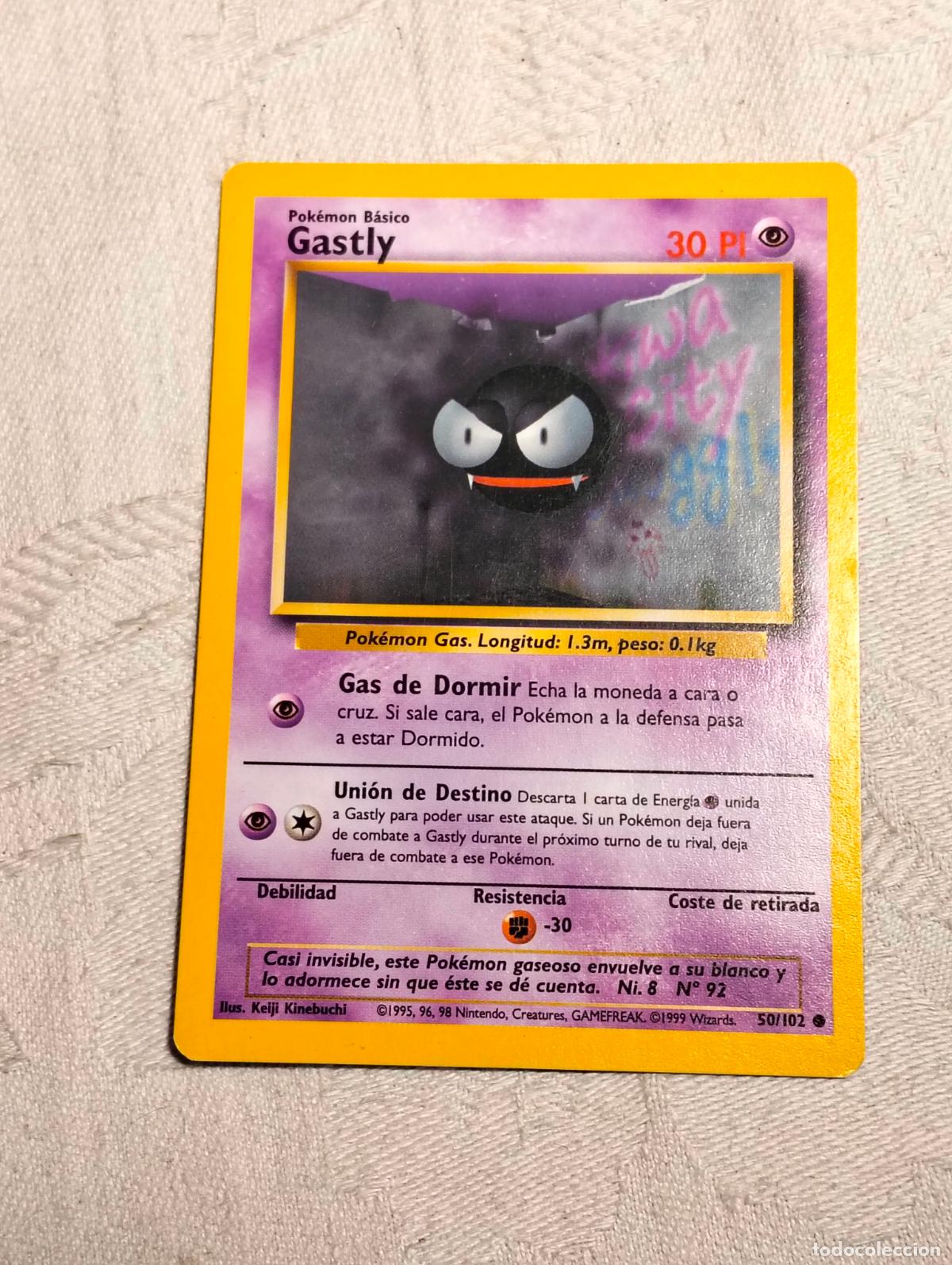 Trading Cards: Gastly 50/102 50 bs 1999 base set carta pokemon espa&ntilde;ol