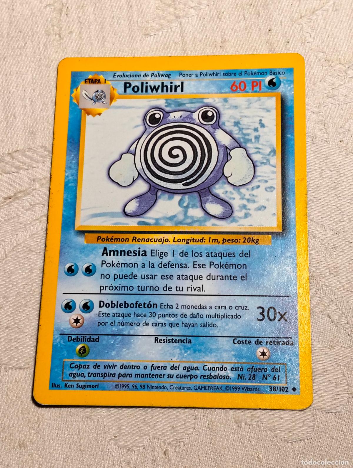 Trading Cards: Poliwhirl 38/102 38 bs 1999 base set carta pokemon espa&ntilde;ol