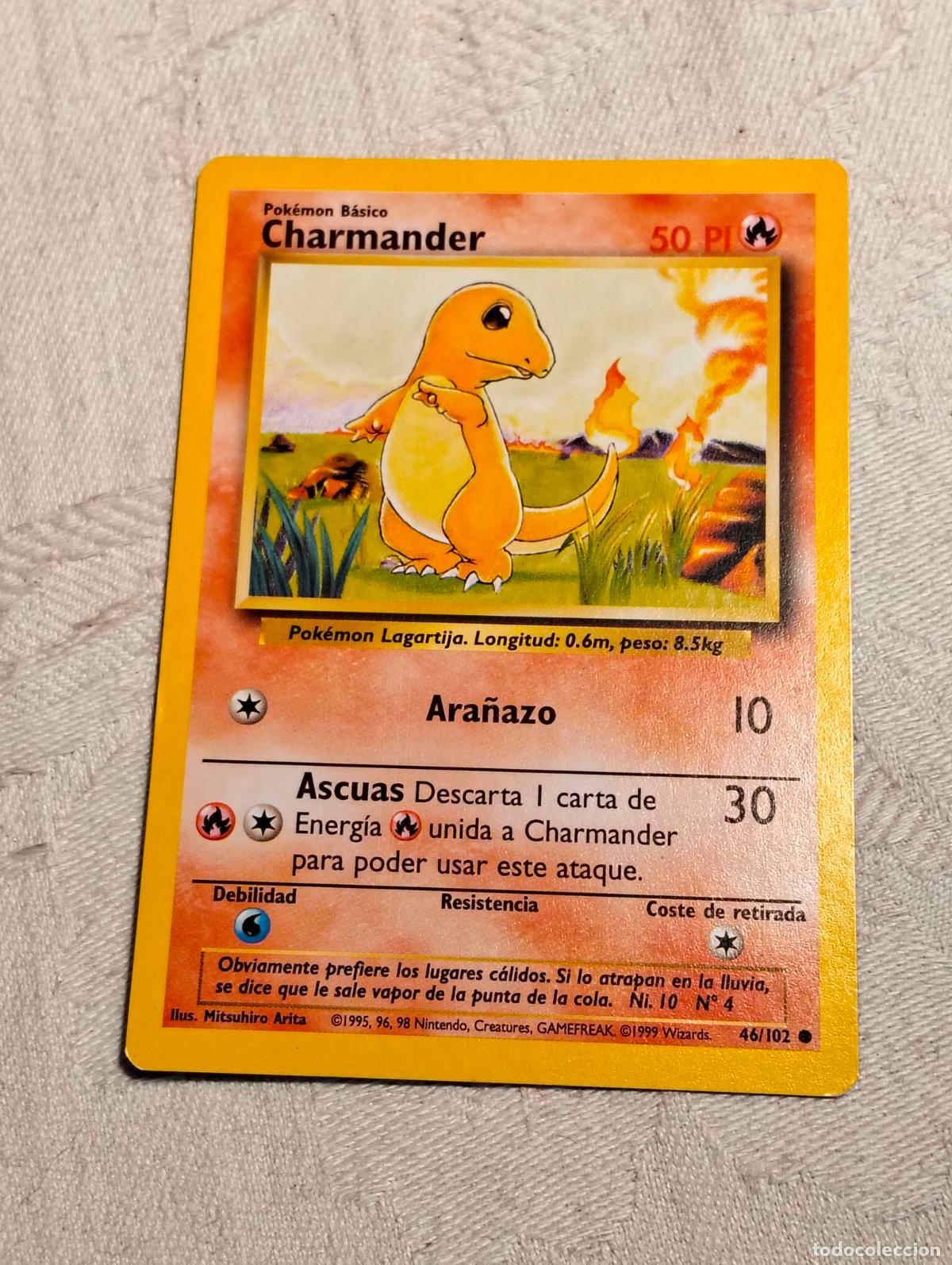 Trading Cards: Charmander 46/102 46 bs 1999 base set carta pokemon espa&ntilde;ol