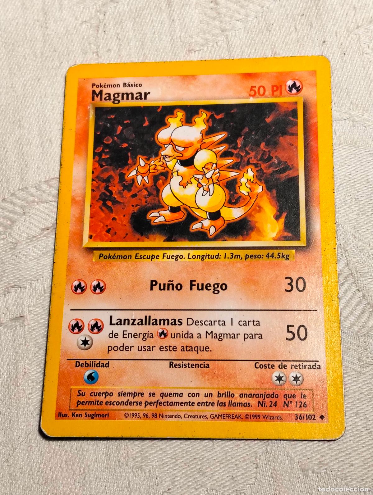 Trading Cards: Magmar 36/102 36 bs 1999 base set carta pokemon espa&ntilde;ol