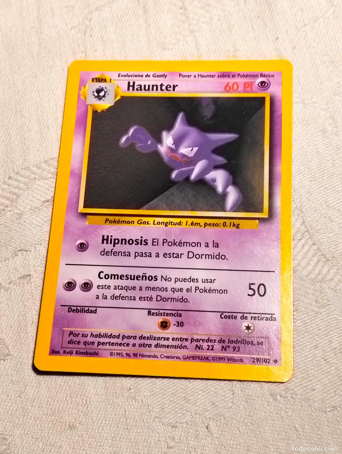 Trading Cards: Haunter 29/102 29 bs 1999 base set carta pokemon espa&ntilde;ol