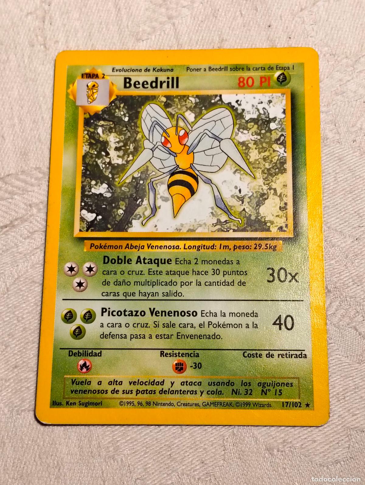 Trading Cards: Beedrill 17/102 17 bs 1999 base set carta pokemon espa&ntilde;ol