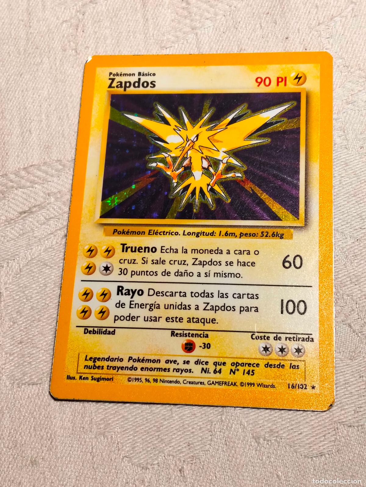 Trading Cards: Zapdos 16/102 16 bs 1999 base set carta pokemon espa&ntilde;ol
