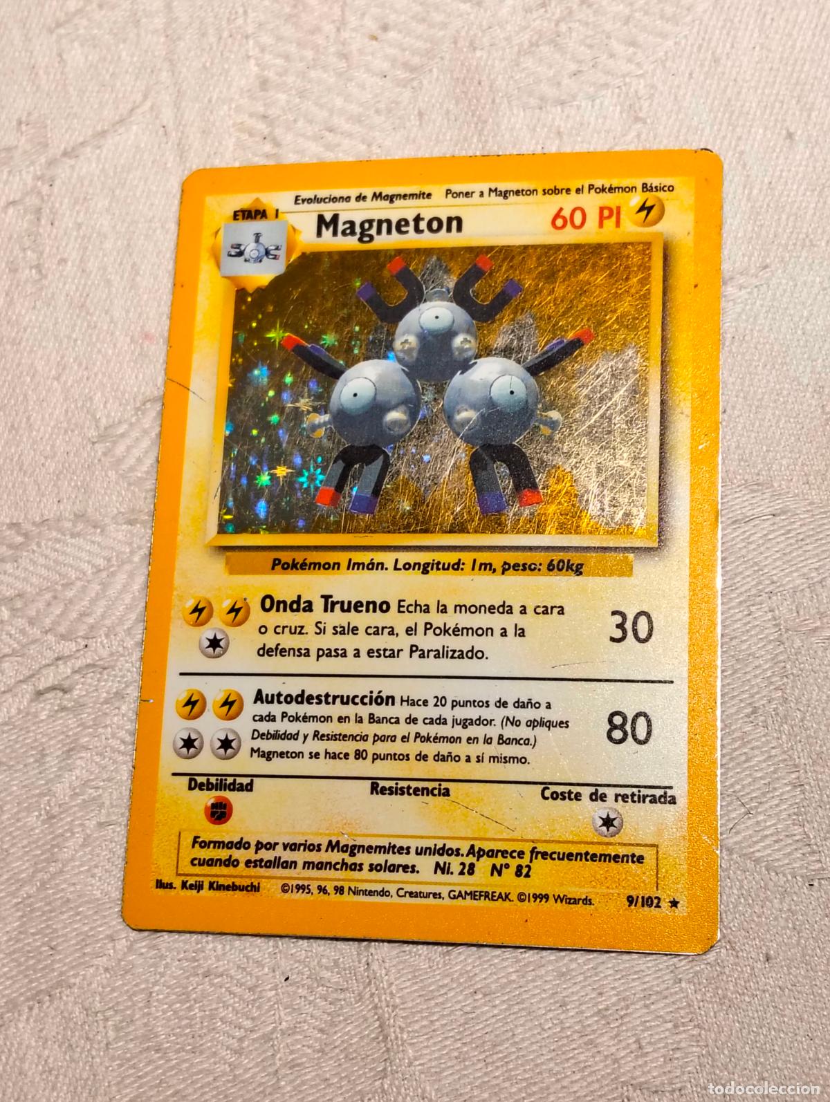 Trading Cards: Magneton 9/102 9 bs 1999 base set carta pokemon espa&ntilde;ol