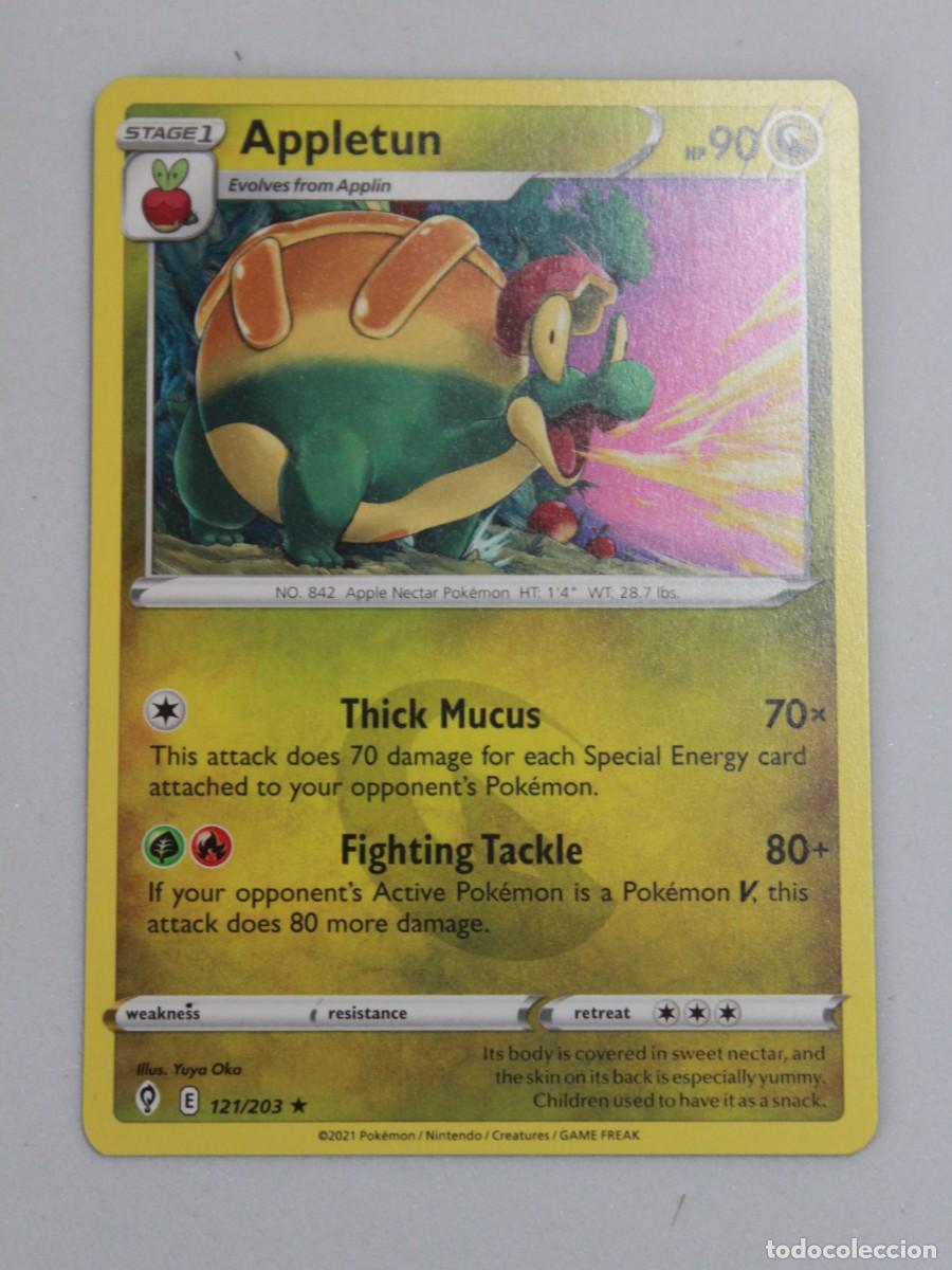 Trading Cards: Carta Pok&eacute;mon Appletun Reverse Holo 121/203 Evolving Skies a&ntilde;o