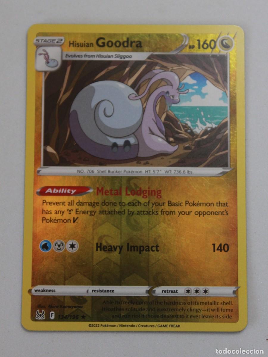 Trading Cards: Carta Pok&eacute;mon Hisuian Goodra Reverse Holo 134/196 Lost Origin a&ntilde;o