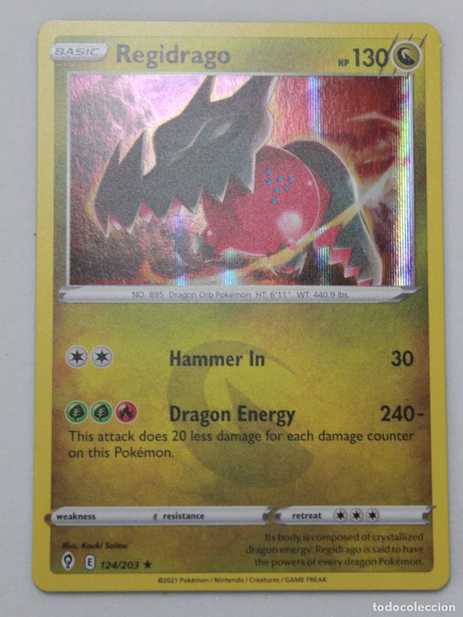Trading Cards: Carta Pok&eacute;mon Regidrago Reverse Holo 124/203 Evolving Skies a&ntilde;o