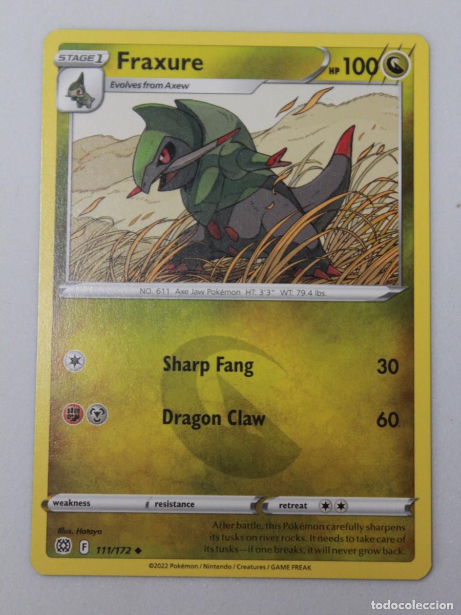 Trading Cards: Carta Pok&eacute;mon Fraxure Reverse Holo 111/172 Brilliant Stars a&ntilde;o