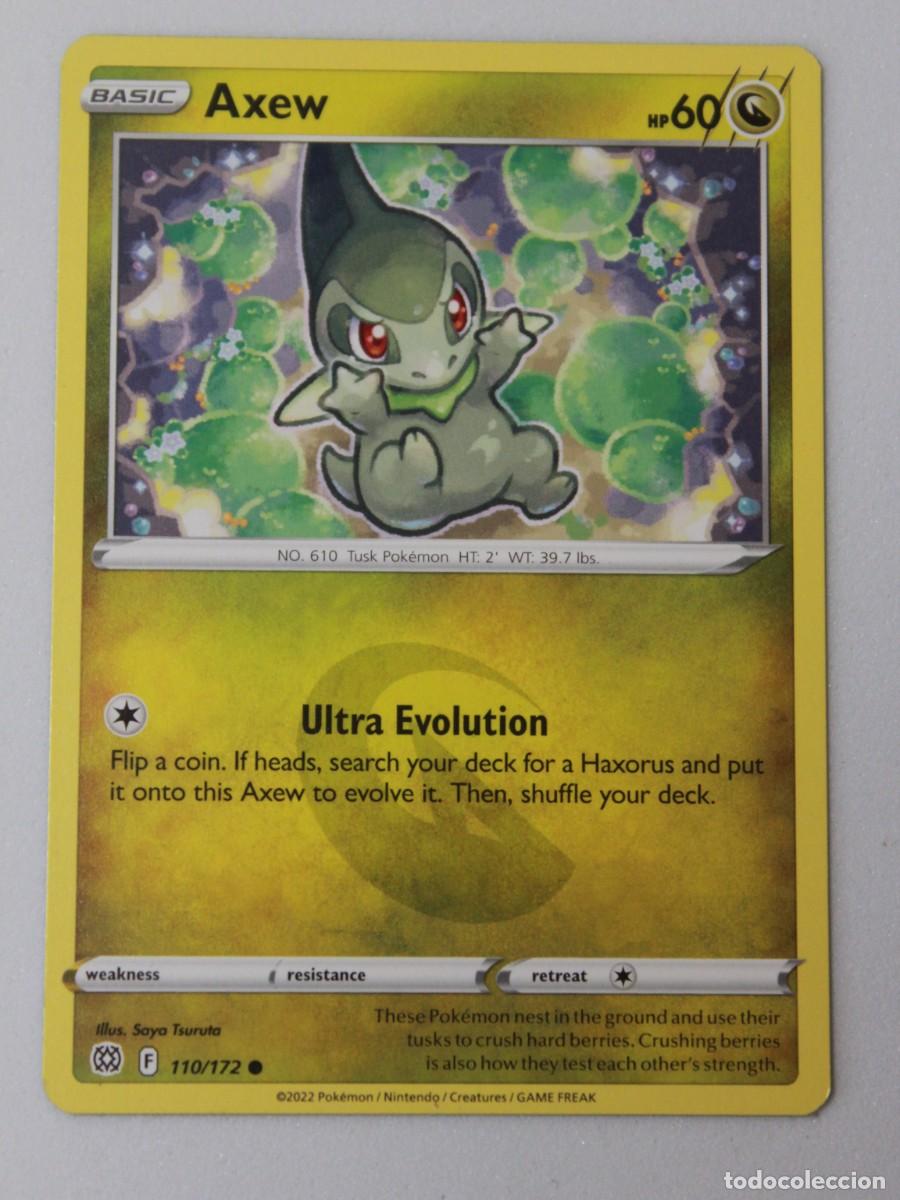 Trading Cards: Carta Pok&eacute;mon Axew Reverse Holo 110/172 Brilliant Stars a&ntilde;o
