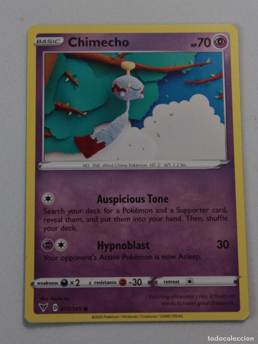 Trading Cards: Carta Pok&eacute;mon Chimecho 072/185 Vivid Voltage Reverse Holo a&ntilde;o