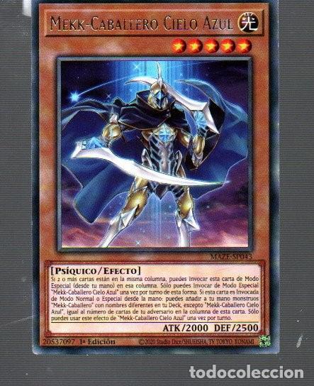 Trading Cards: CROMO DE KONAMI YU GI OH MEKK - CABALLERO CIELO AZUL 1&ordm; DEL A&Ntilde;O 2020