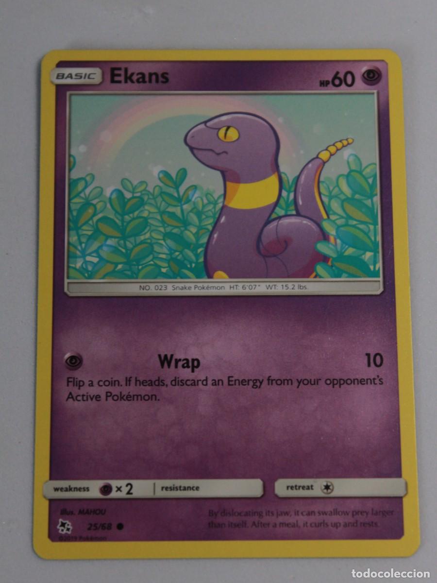 Trading Cards: Carta Pok&eacute;mon Ekans 25/68 Hidden Fates Reverse Holo a&ntilde;o