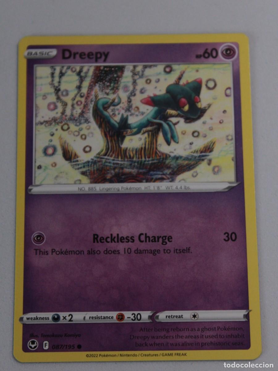 Trading Cards: Carta Pok&eacute;mon Dreepy 087/195 Silver Tempest Reverse Holo a&ntilde;o