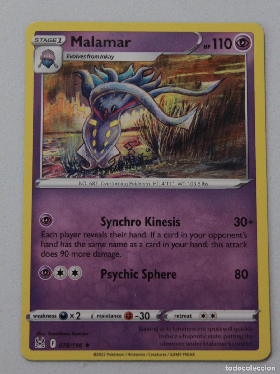 Trading Cards: Carta Pok&eacute;mon Malamar 078/196 Lost Origin Reverse Holo a&ntilde;o