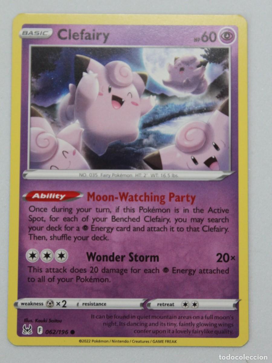 Trading Cards: Carta Pok&eacute;mon Clefairy 062/196 Lost Origin a&ntilde;o
