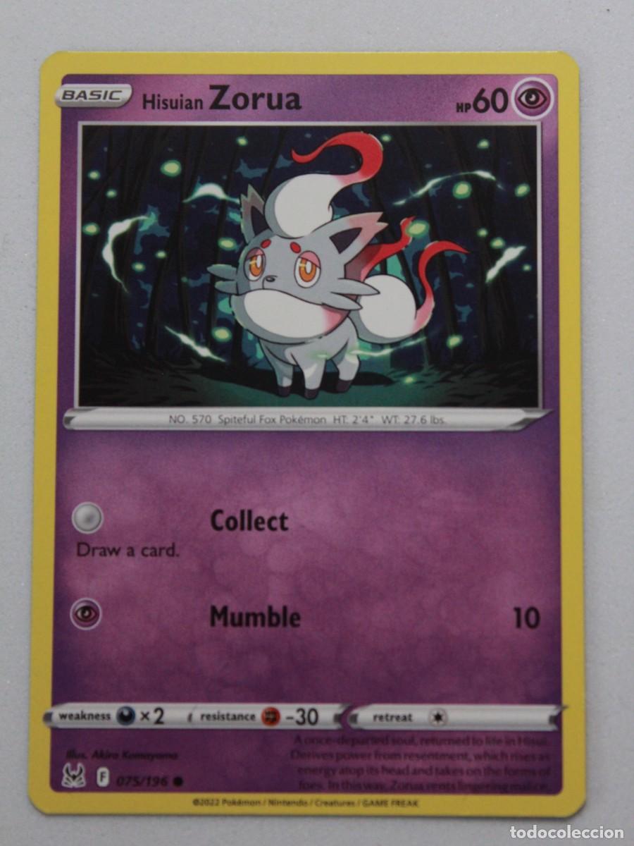 Trading Cards: Carta Pok&eacute;mon Hisuian Zorua 075/196 Lost Origin
