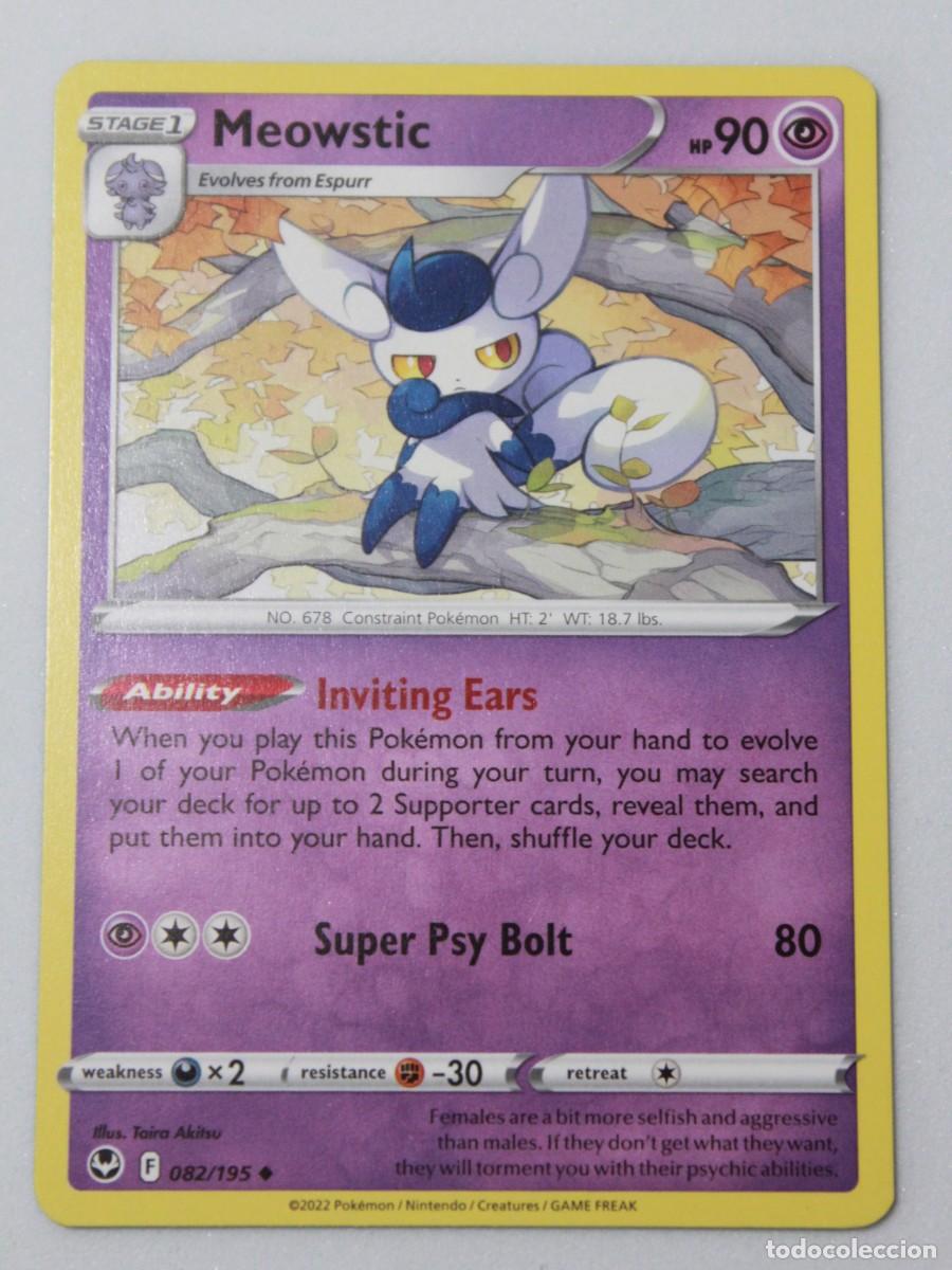 Trading Cards: Carta Pok&eacute;mon Meowstic 082/195 Silver Tempest