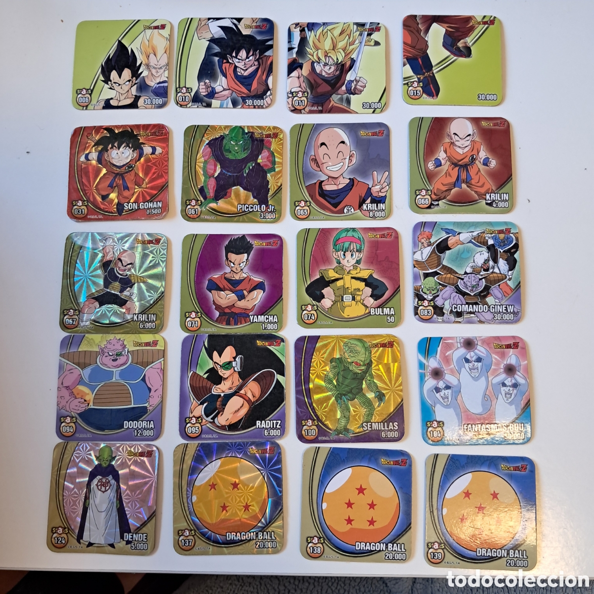 Trading Cards: Lote 20 staks DRAGON BALL Z - 6 10 11 15 31 61 65 66 67 71 74 83 94 95 100 104 124 137 138 139